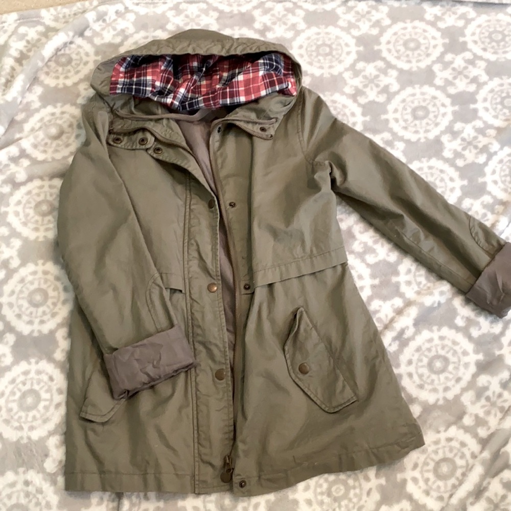 Green jacket with hood